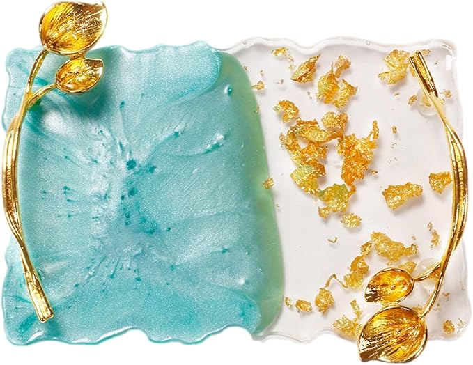 2023 Retro Nail Art Palette, Nail Painting Mixed Color Palette with Leaves Handle, Nail Holder Gel Color Makeup Display Board Pallet (Green)