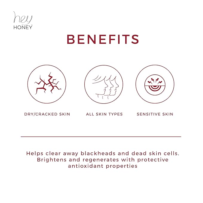 Hey Honey Skincare Propolis and Dead Sea Salt Microdermabrasion Facial Scrub For Sensitive Skin | Non-Abrasive Exfoliating Aimed Brighten Acne Scars, Remove Blackheads & Dead Skin Cells | 2.2 oz