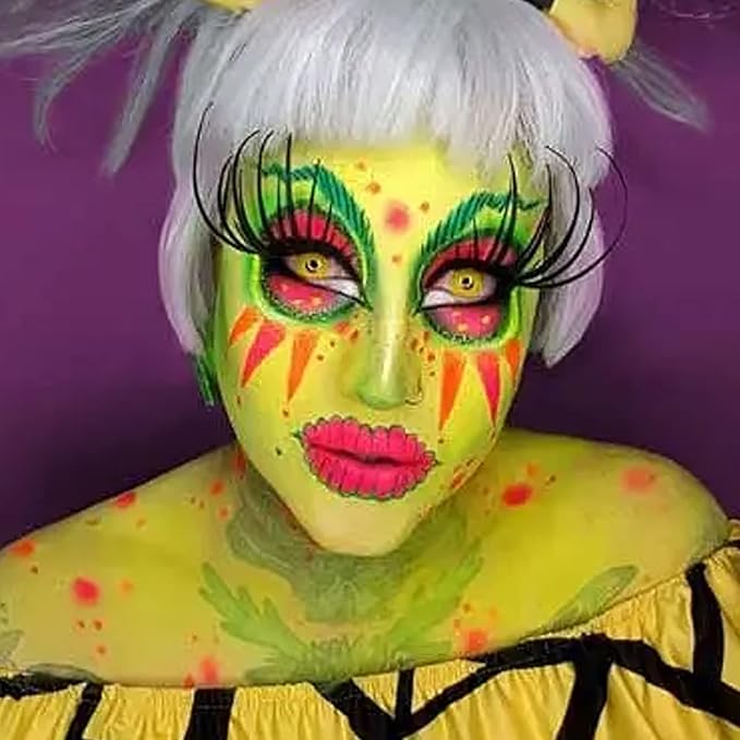 MEICOLY Ogre Green Face Body Paint Stick,Cream Face Paint for Disgust Goblin Demon Halloween SFX Special Effects Cosplay Makeup,Waterproof Eye Black Stick