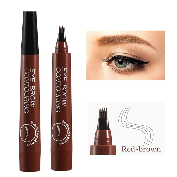 Liquid Eyebrow Pen, Waterproof Microblading Eyebrow Pencil with a Micro-Fork Tip Applicator, Creates Natural Looking Brows Effortlessly