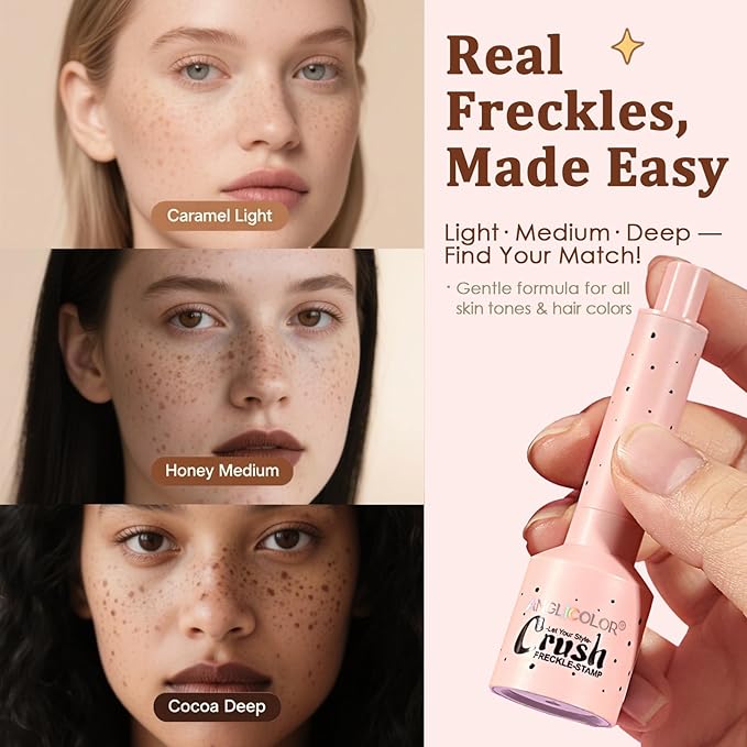 Faux Freckle Pen Waterproof – Faux Freckles Maker for Natural Sun-Kissed Look, Quick-Dry & Long-Lasting, Easy One-Press Application, Cute & Trendy Gift for Women & Girls - 02 Medium