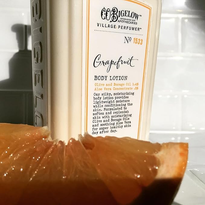 C.O. Bigelow Grapefruit Body Lotion, Village Perfumer Moisturizing Body Lotion with Aloe Vera, Borage Oil & Olive Oil, 10 Fl Oz