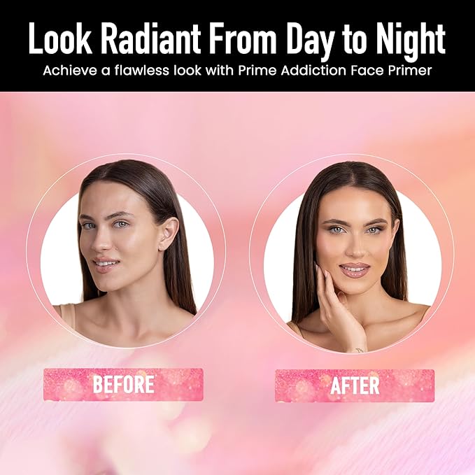 Frankie Rose Cosmetics Prime Addiction Face Primer – Perfect for Dry, Sensitive, Combination, Normal & Oily Skin – Moisturizing, Nourishing & Colorless Makeup Primer - 1.05 oz. (30 grams)