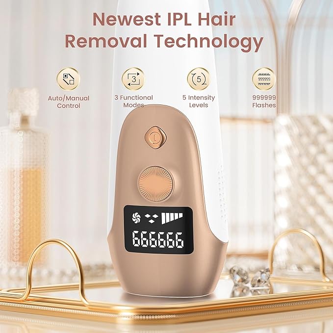 IPL Hair Removal Device, Hair Removal Body and Face for Home Use for Armpits Legs Arms Bikini Line，model S3