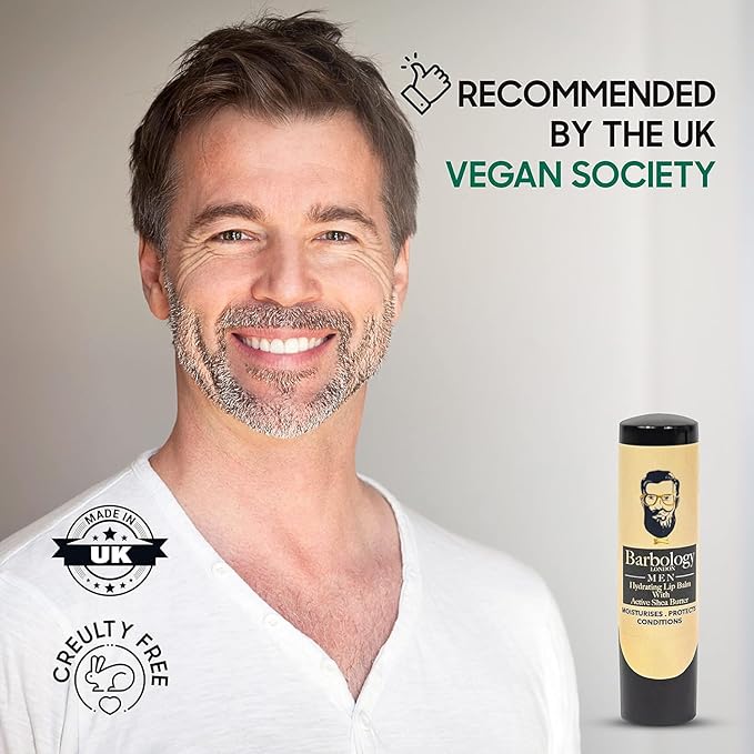 Men's Moisturizing Lip Balm for Chapped Lips with Organic Moroccan Argan Oil, Lightweight Formula Leaves Zero Residue, 0.17oz (Pack of 1)