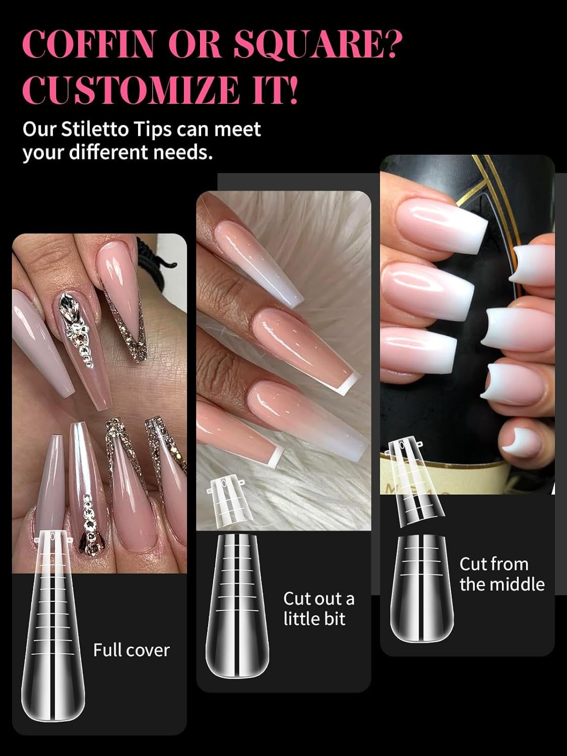 EBANKU Dual Nail Form Kit, 288PCS Poly Nail Gel Forms for French Nails, 12 Styles Dual Forms Silicone Reusable Pads, 5PCS Nail Clips, Gel Brush Pen Nail Files Buffer, Nail Extension Kit for Beginner