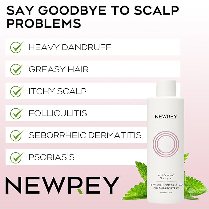 24HR Fast Itch Relief Anti-Fungal Shampoo for Psoriasis, Seborrheic Dermatitis & Folliculitis, Relieves Itchy, Dry Scalp, Sulfate & Paraben Free Anti-Dandruff Shampoo for Men and Women, 8.4 fl oz