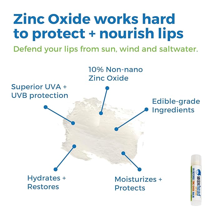 Waxhead Lip Sunscreen Lip Balm with SPF Lip Balm SPF, Zinc Sunscreen Chapstick SPF Chapstick with SPF, Organic Lip Balm with Sunscreen for Lips, Mint Lip Balm