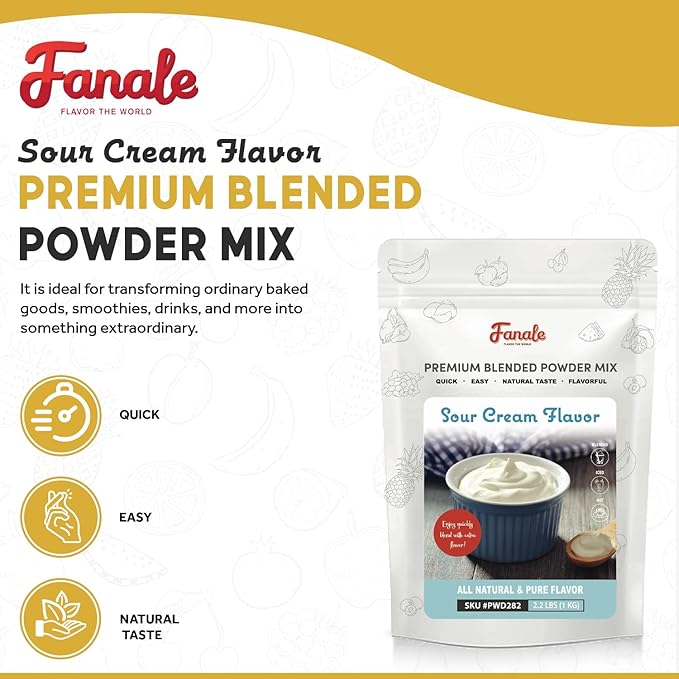 Fanale Premium Sour Cream Bubble Tea Flavoring Powder | Perfect for Baking, Smoothies, Desserts and Drinks | Instant Flavoring Powder for Boba Milk Tea - 2.2 Pounds (Pack of 1)