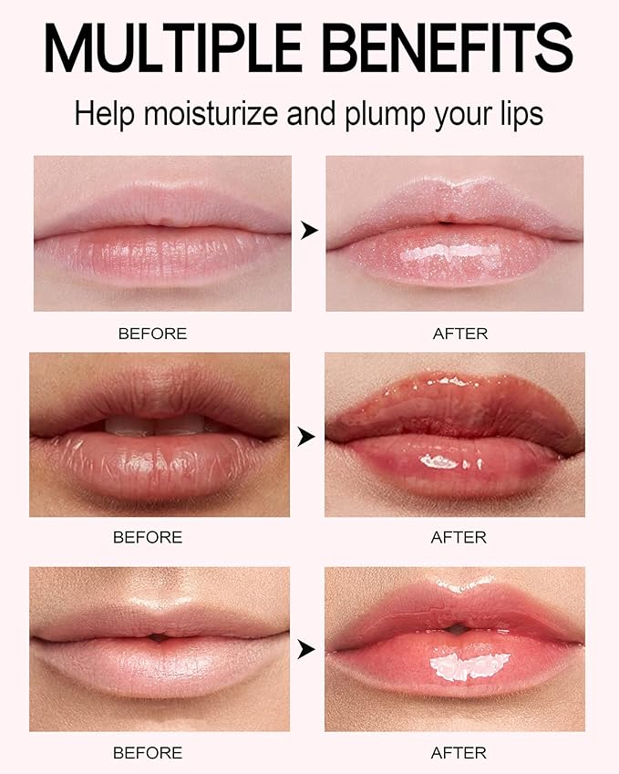 Lip Gloss Plumper Glossy Lip Lipstick, Lifter Gloss, Hydrating, Volumizes, High-Shine, Lip Plumping Lip Glass Mirror Lip Glaze Lip Makeup, Plump And Pout Lip Plumper for Women Girls