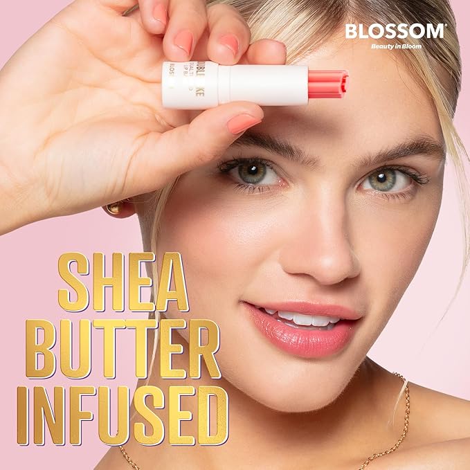 Blossom Double Take Flower Shaped Dual Tinted Moisturizing Lip Balm with Shea Butter, 0.13oz/3.6g, Bubblegum Pink