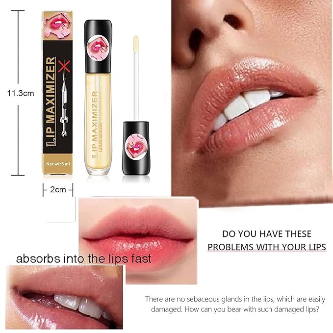 Vitamin E Lip Plumping Serum, Lip Hyaluronic Lip Plumper, Lip Plumping Serum Instant Lip Balm for Moisturize, Eliminate Dryness Wrinkles Enhances Plump Gloss (3PC)