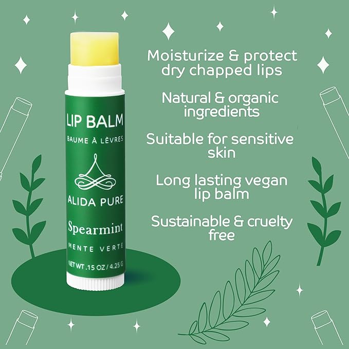 Berry Mint Lip Balm Collection, Vegan Set, Bees Wax Free, Coconut Oil Free, with Organic Jojoba and Avocado Oil, Vitamin E, Natural Moisturizer For Dry Cracked Lips, 3 Tube Set