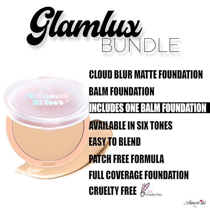 Beauty Amorus Cloud Blur Matte Balm Foundation, Full Coverage, Creamy Smooth Made in Korea, K-Beauty, Even Buildable Texture, Patch Free, Easy to Blend (Light Umber, 0.3 oz)