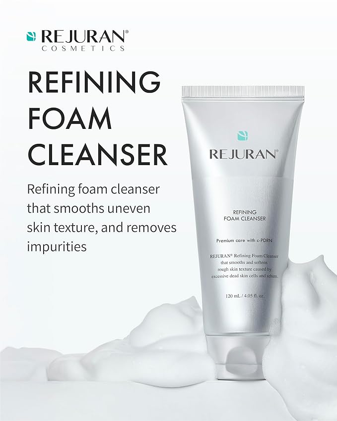 REJURAN® Refining Foam Cleanser, c-PDRN® – Hydrating & Gentle for Smoother, Clearer Skin, Minimizes Pores & Balances with Hyaluronic Acid & Tanin Complex, Korean Skin Care (4.05 fl oz)