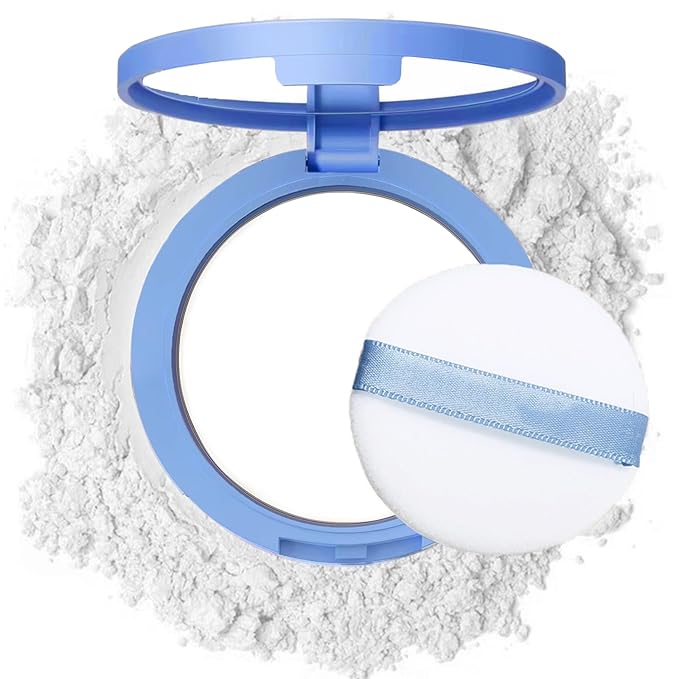 Oil Control Face Pressed Powder,Matte Smooth Flawless Setting Powder Makeup,Waterproof Long Lasting Finishing Powder,Cruelty Free Lightweight Face Cosmetics,0.35Oz(WHITE)