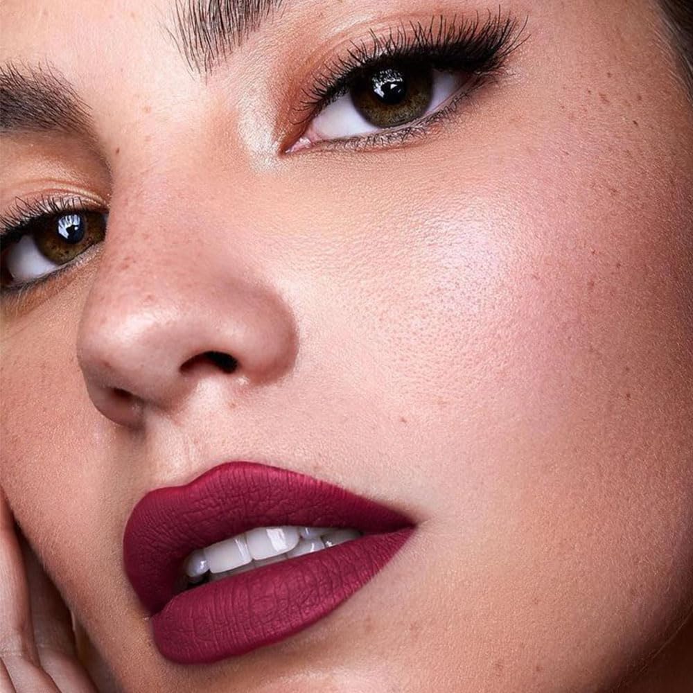 Kaely 2-in-1 Dark Plum Wine Red Lip Liner & Lipstick Set Kit for Women, Matte Lips Kit with Lip Liner Lip Stains Long Lasting Waterproof 24 Hour Lipstick and Lip Liners Combo Lipliners Pencil 06