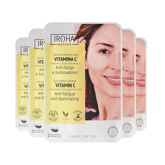 Eye Masks for Anti-Fatigue & Illuminating, Pack of 5 Pairs - Reduces Dark Circles, Puffiness - Hydrating with Vitamin C, Cucumber, Hyaluronic Acid - Vegan, Cruelty-Free Skincare Treatment