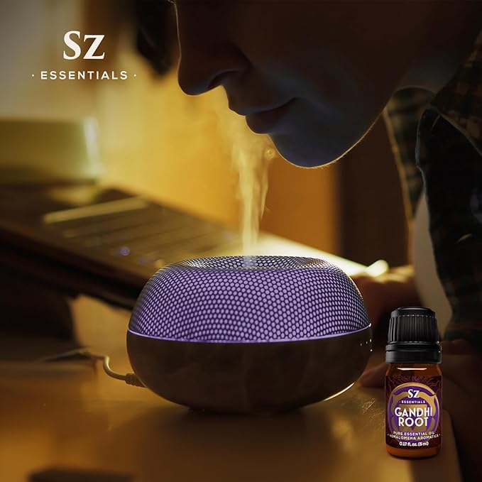 Gandhi Root Essential Oil, 100% Pure Sugandh Mantri Oil, Steam Distilled from Homalomena Aromatica - Sweet & Woody Scent w/Earthy Overtones - Therapeutic Grade & Vegan - 0.17oz (5ml)