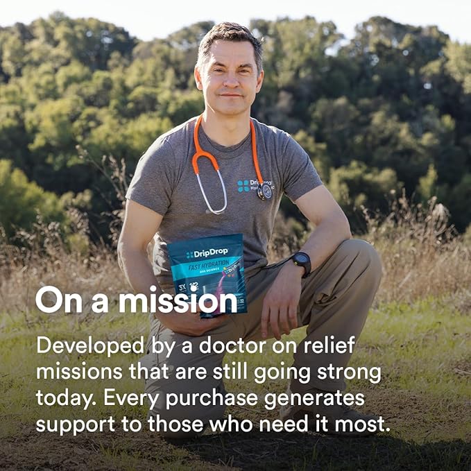 DripDrop Sugar Free Hydration Packets - Zero Citrus Variety Pack - Single Serve Electrolytes Powder Drink Mix - Cherry Limeade, Citrus, Orange, Strawberry Lemonade - Non-GMO, Gluten Free - 32 Sticks