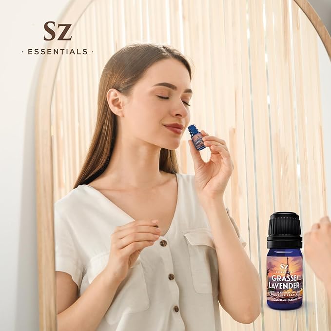 Grasse Lavender Essential Oil - France - Beautiful Floral Lavender Scent with Pine Notes - Lavandula stoechas - 100% Pure & Undiluted - Aromatherapy- Therapeutic Grade & Vegan 0.22 oz