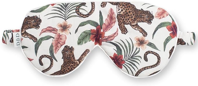 Desmond & Dempsey Cotton Luxe Eye Mask (Soleia Leopard Print Cream)