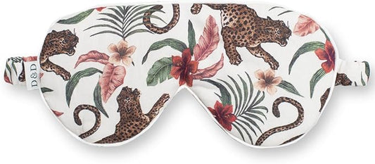 Desmond & Dempsey Cotton Luxe Eye Mask (Soleia Leopard Print Cream)
