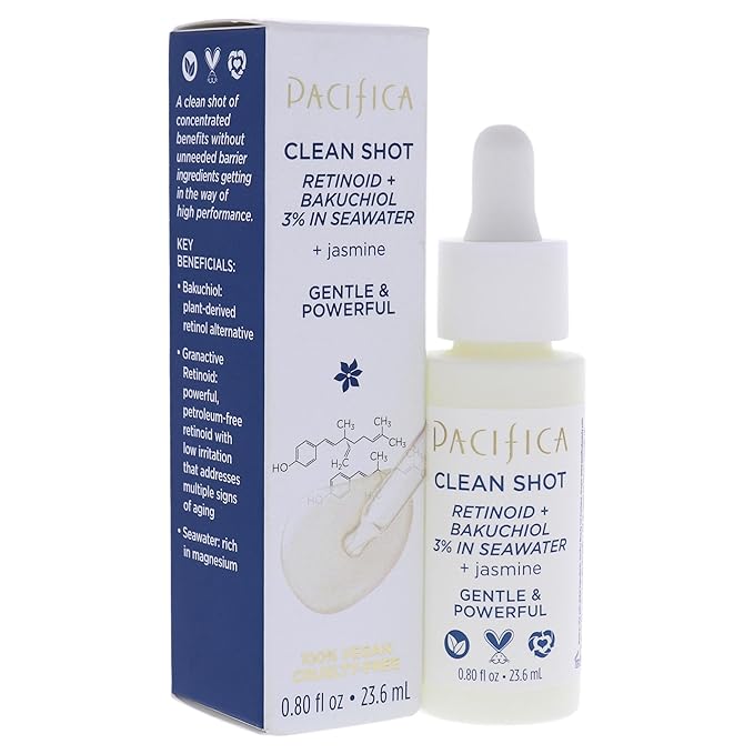 Pacifica Clean Shot Retinoid and Bakuchiol 3 Percent In Seawater Unisex 0.8 oz
