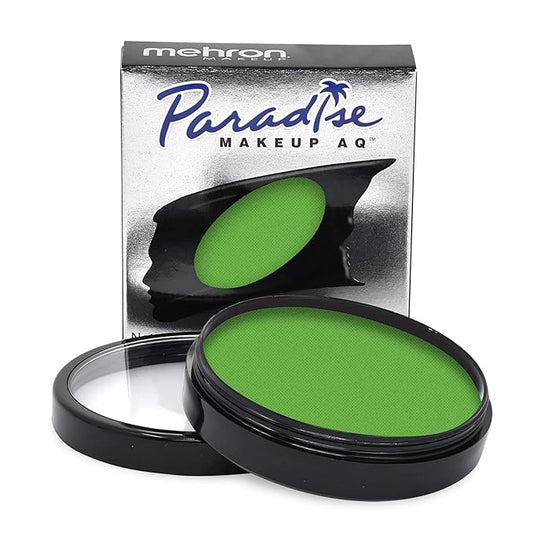 Mehron Makeup Paradise Makeup AQ Refill Size | Stage & Screen Performance, Face & Body Painting, Beauty, Cosplay, and Halloween | Water Activated Face Paint, Body Paint 1.4 oz (40 g) - Light Green