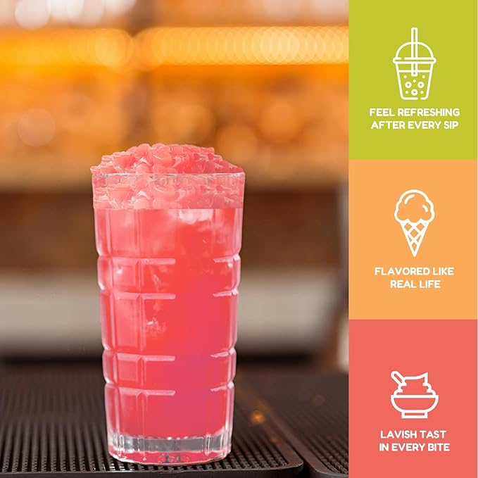 Fanale Coconut Jelly Topping nata de coco for Boba Tea | Ice Cream | Yogurt | Smoothie | Milk Tea | Desserts Sakura Heart Shaped, 6.6 pound (Pack of 4) | JEL030-CS