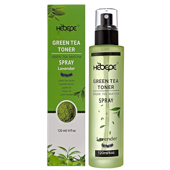 Green Tea Matcha Facial Toner Mist with Lavender, Refreshing, and Soothing Face Toner, with Jojoba Oil, Castor Oil, Snail Filtrate,120ml
