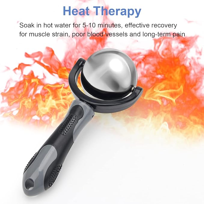 Cold Massage Roller Ball, Cold Therapy Relief, Portable Fitness Ice Roller Ball with Handle, Great Tool for Back/Neck Pain, Muscles Recovery and Inflammation