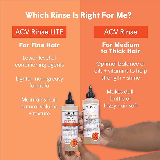 dpHUE Apple Cider Vinegar Hair Rinse Lite, 20 oz - Shampoo Alternative, Scalp Cleanser & Post Workout Rinse - Won’t Weigh Fine Hair Down - Removes Buildup & Sweat