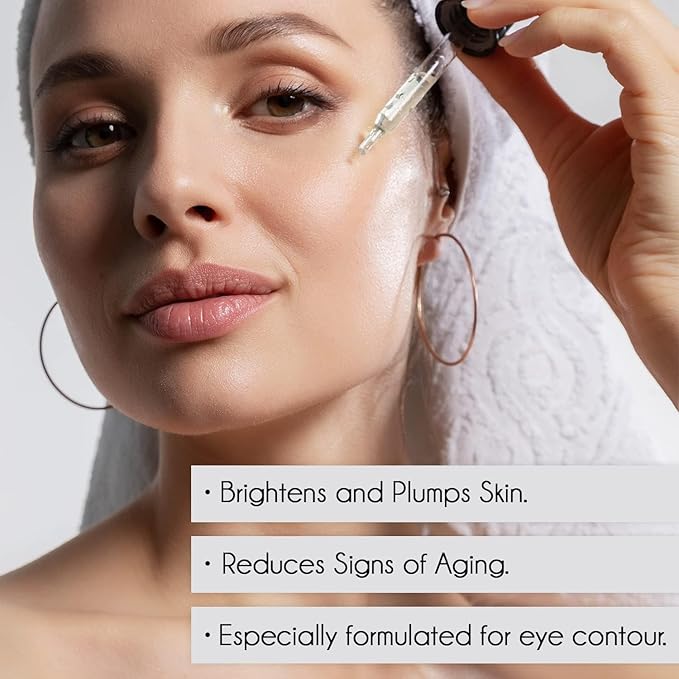 Hyaluronic Acid Serum for Face with Vitamin C, Brightening Serum, Pure, Hydrating Serum to Plumb Skin, Reduce Fine Lines, Wrinkles and Dark Spots, Low Molecular Weight [0.75 oz]