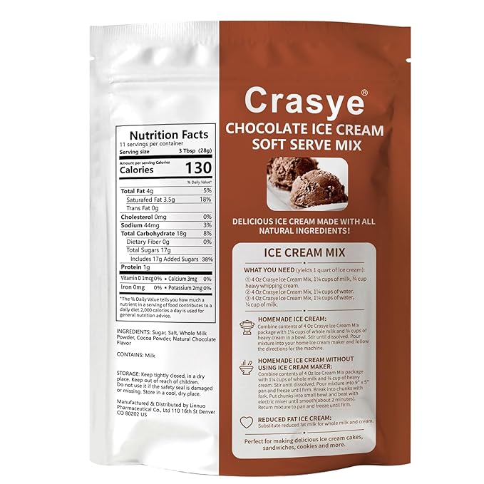 Ice Cream Mix Chocolate Soft Serve Mix Soft Serve Mixes Base Powder Homemade for Ice Cream Maker Machine - 10 Ounce