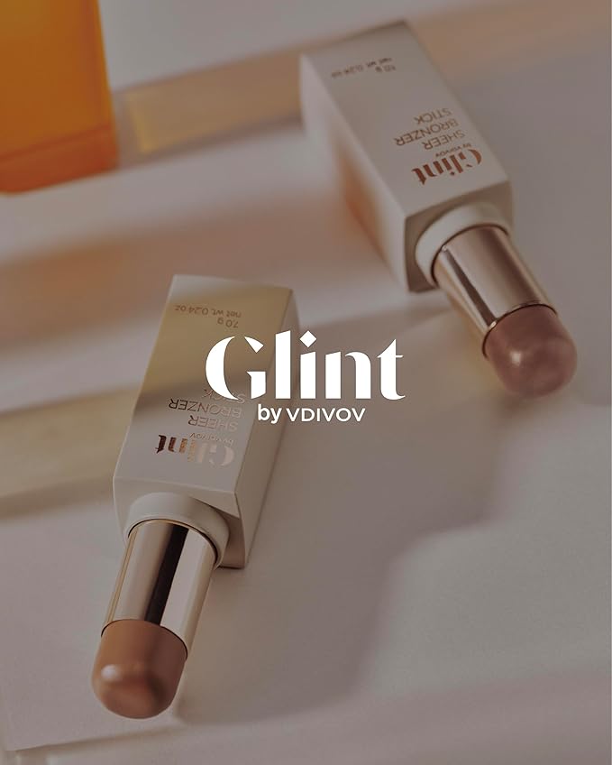 Glint Sheer Bronzer Stick (Smoked, 0.24oz) - Creamy Buildable, Blendable Formula for Natural Contour, Long-Lasting, Smooth, Versatile Use. Korean Makeup. Nose, Face, Cheeks.