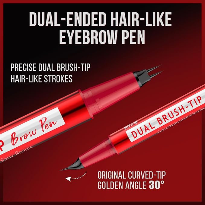 Vevivia Eyebrow Pencils for Women - Eyebrow Pen with Dual-Brush-Tip & Curved Tip for Natural Fuller-Looking Brows, Precise Hair-Like Strokes for All Brow Types, Last All-Day Brow Makeup, Blonde