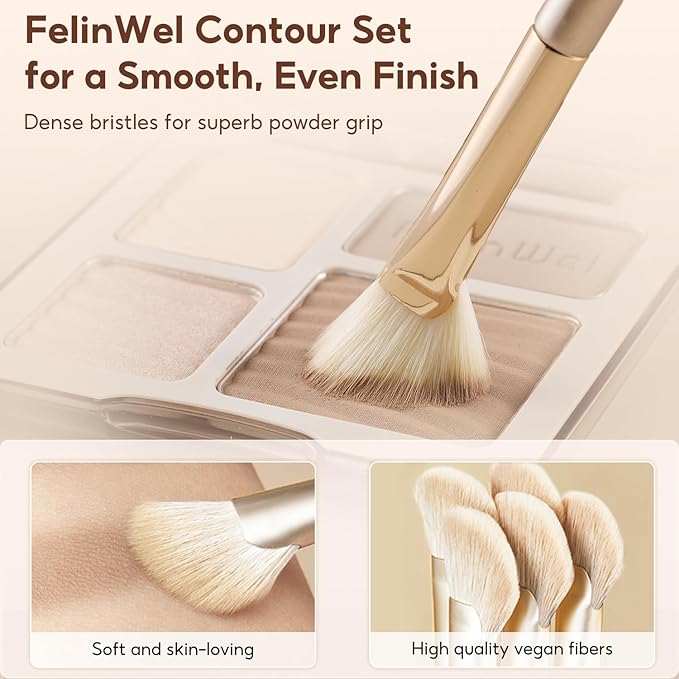 Highlight Contour Makeup Palette Effortless Blending Matte Shimmer Highlighter Palette and Bronzer Powder for Cool Toned Skin with Brush