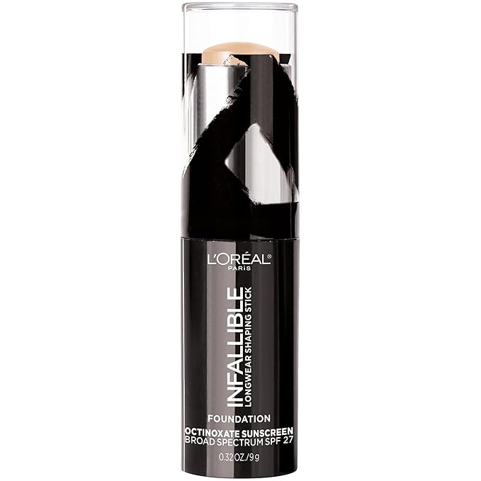 L'Oreal Paris Makeup Infallible Longwear Shaping Stick Foundation, 401 Ivory, 1 Tube,0.32 Ounce