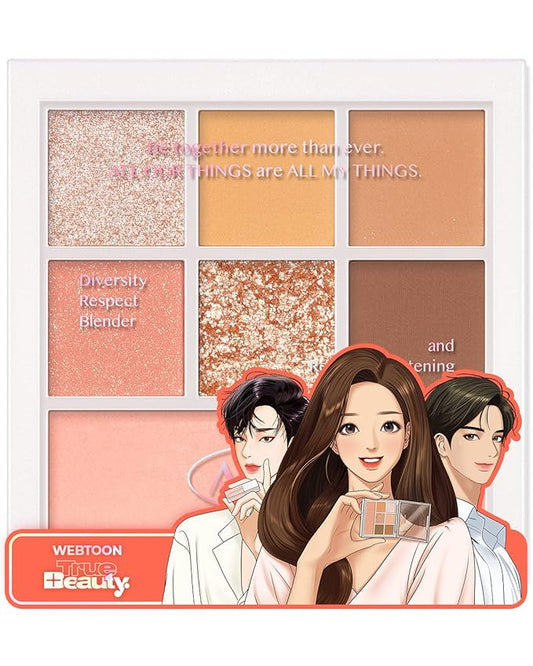 AMTS x True Beauty Edition - Some Sweet EyeShadow Makeup Palette | Matte Shimmer Metallic, Long Lasting, Cheek blush, All My Things, K Beauty, Pink Gold makeup