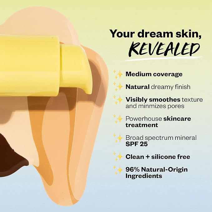 Kosas Revealer Skin-Improving Foundation with SPF 25 Protection - Hydrate, Brighten, Soothe, Plump, Protect Skin - Smoothing Texture, Natural Finish and Clean Formula - Medium Deep Neutral Warm 340