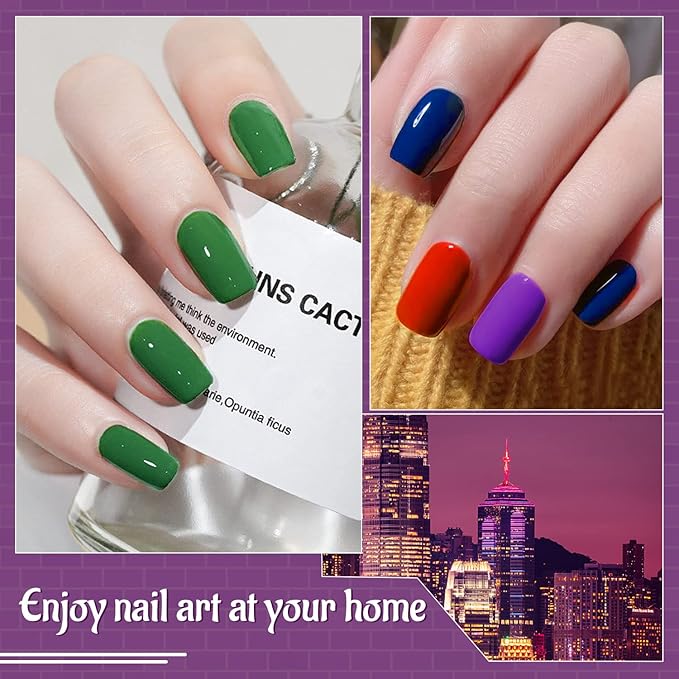 JODSONE Gel Nail Polish Kit 60 PCS with U V Light Soak off Base Top Coat 55 Shine Colors Gel Nail Kit Bright and Dark Brown Wine Red Series Manicure Set for Women and Girls