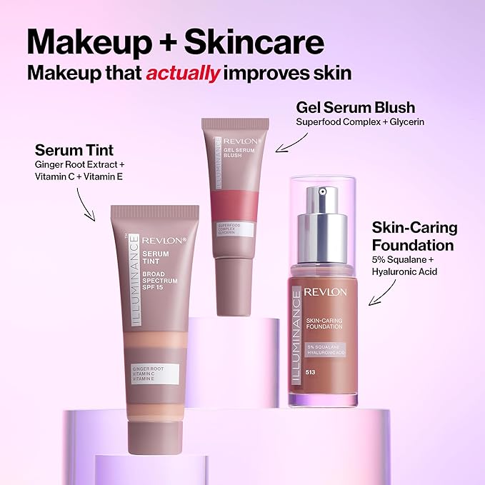 Revlon Illuminance Gel Serum Blush, Visibly Plump Cheeks, Dewy Finish and Hydrates All Day, 110 Enchanting Mauve, 0.37 fl oz.