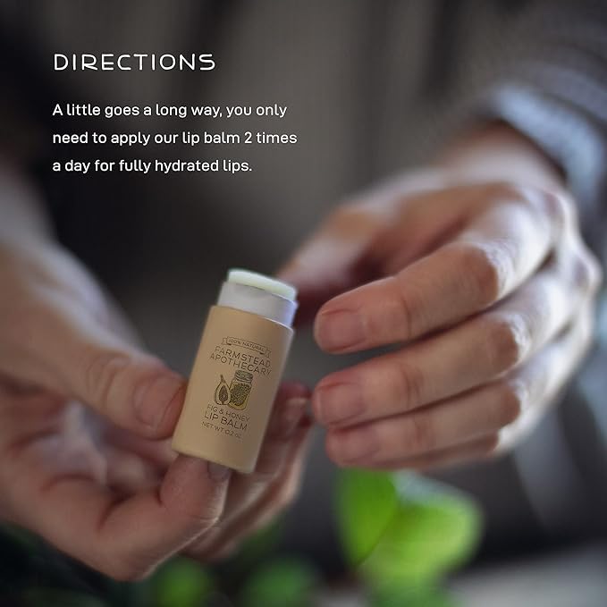 Farmstead Apothecary 100% Natural Lip Balm with Organic Beeswax, Organic Shea Butter & Organic Coconut Oil, Fig & Honey 0.25 oz