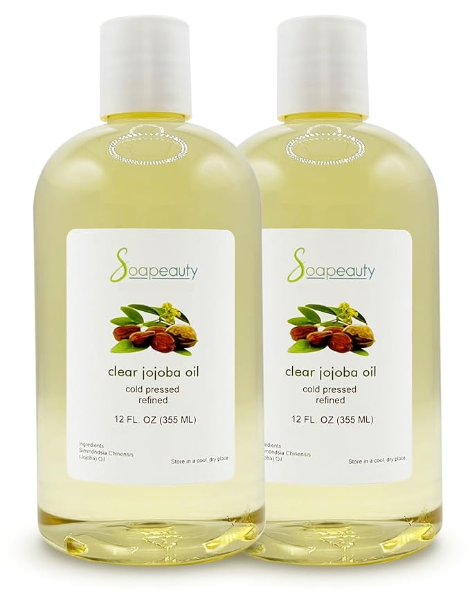 Soapeauty Clear Jojoba Oil | 100% Pure & Natural | Refined, Cold Pressed, Hexane Free | Moisturizing Oil for Skin, Face, Hair & Nails | 24 fl oz (2 * 12 fl oz)