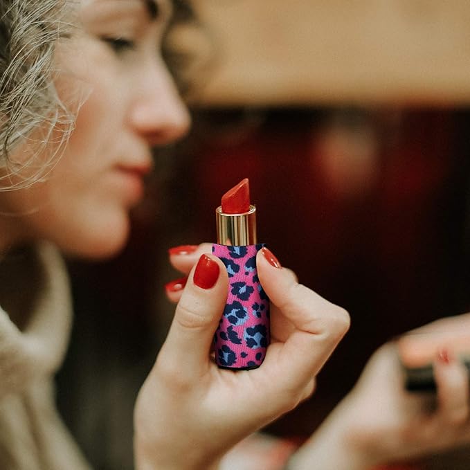 6 Pack Compact Clip-On Chapstick Holder Premium Release Clip Neoprene Sleeve with Clip Fits Most Standard Lip Balm