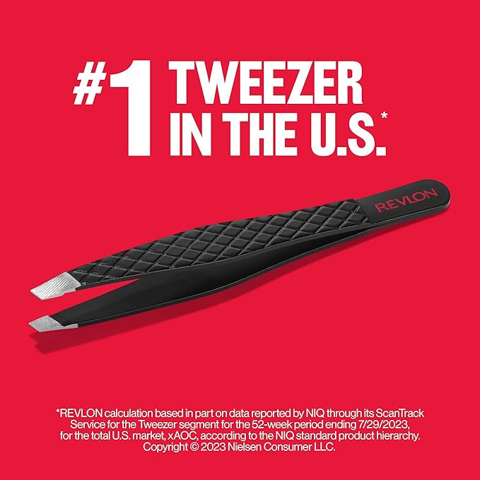 Revlon Expert Slant Tweezer, High Precision For an Easy Hair Removal, Made With Stainless Steel, 1 Count