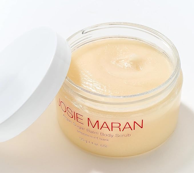Josie Maran Argan Sugar Body Scrub Trio - 3-Piece Body Care Set - Softens, Smoothes & Hydrates Dry Skin - Includes Scents Sweet Clementine, Peppermint Bark & Sweet Cranberry (3 Count)