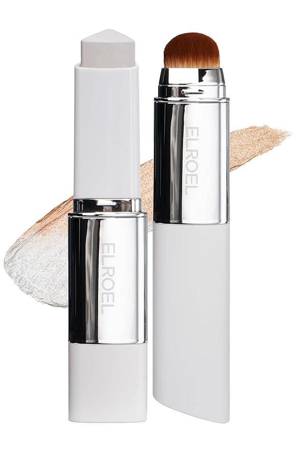 BLANC Cover Cream Stick V - Korean Color-Changing Foundation with Detachable Brush - Full to Medium Coverage Base Makeup (201 Fair, 0.45 oz)