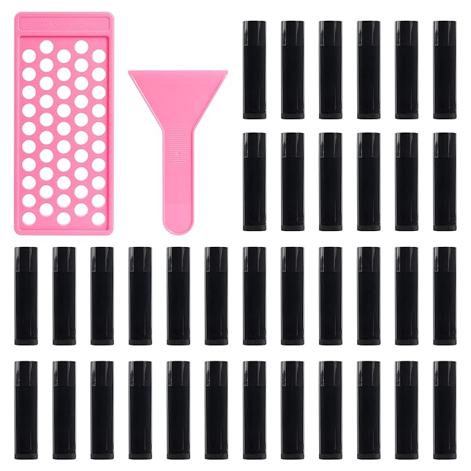 RONRONS Lip Balm Crafting Kit, Professional Lipsticks Filling Tray and Spatula with 50 Pieces Lip Balm Tubes with Twist Caps, DIY Lip Care Balms Making for Valentine's Day Christmas Gifts Business